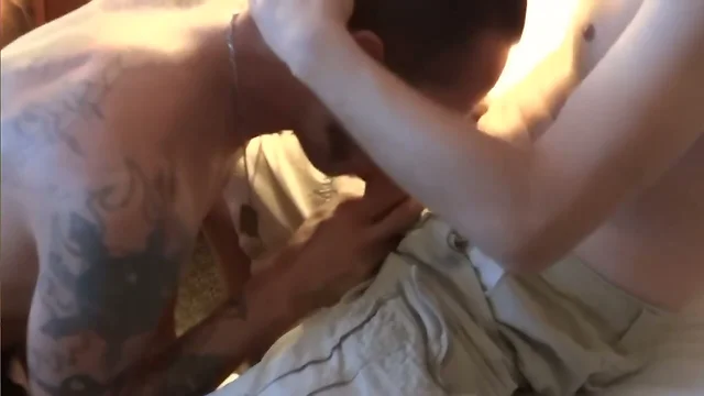 Bottoming out in his inked ass