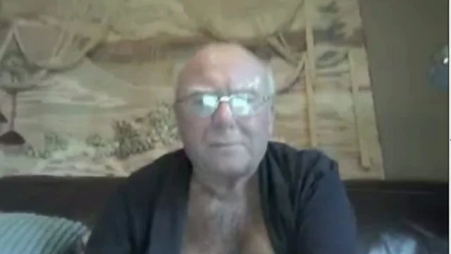 Grandpa Strokes His Hard Cock on Cam - Showing Off His Experience