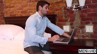 Diego Sans fucks the cum out of his sexy client Jordan Boss