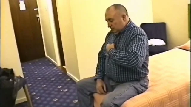 grandpa stroke and cum in hotel room