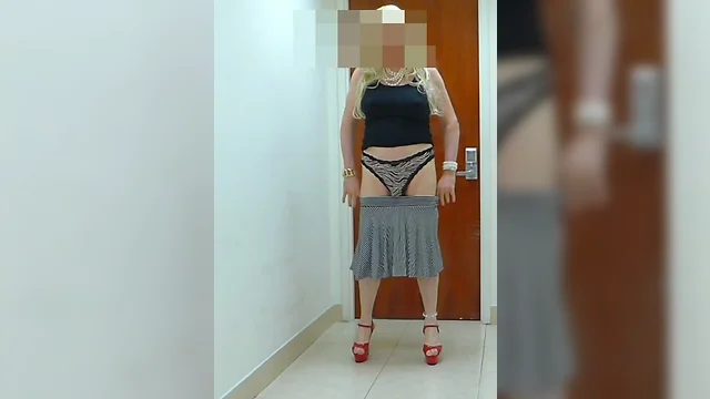 Ready to Take the Night: Cumming In with a Mini Skirt, High Heels, and a Thong