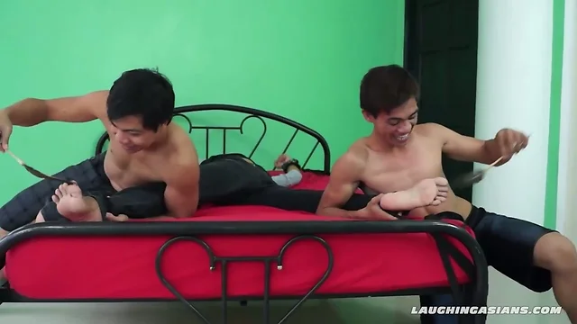Twink Asian Boy Tied and Tickled