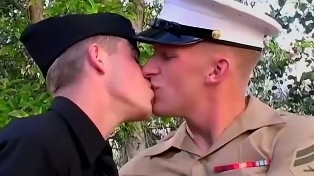 Cute twinks in a uniform suck each other cocks outdoor