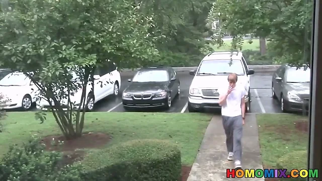 Surprise in His Pants: Black Guy Fucks White Guy When They Meet Outside in the Rain