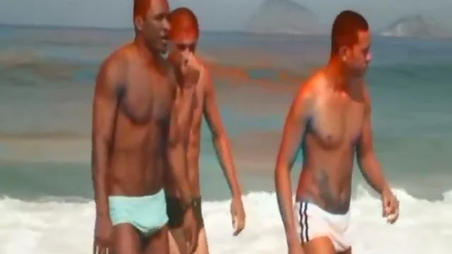 Big Latin Threesome at the Beach: Taking All the Fucking and Creamy Nut!