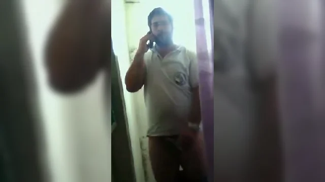 Smoking and stroking at shower room