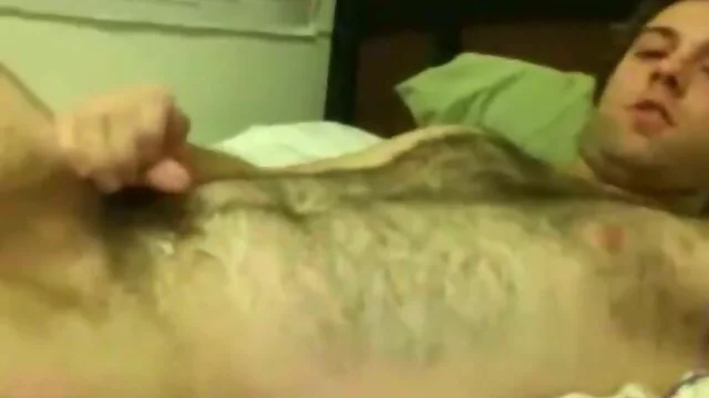 Sexy hairy cub shooting several times