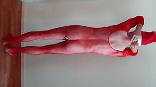 941 red nylon body Catsuit nude Santa Claus Christkind nackt