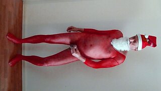 941 red nylon body Catsuit nude Santa Claus Christkind nackt