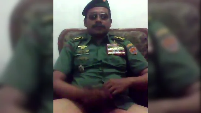 Army Officer playing cock in duty