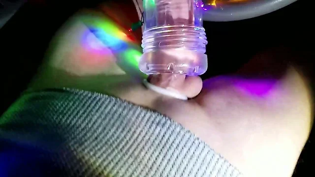 Christmas fleshlight cock milking in my car