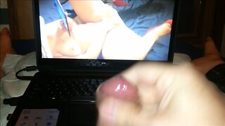 Watching porn and cumming hard