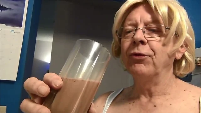 Naughty Gigi tries a chocolate milk enema