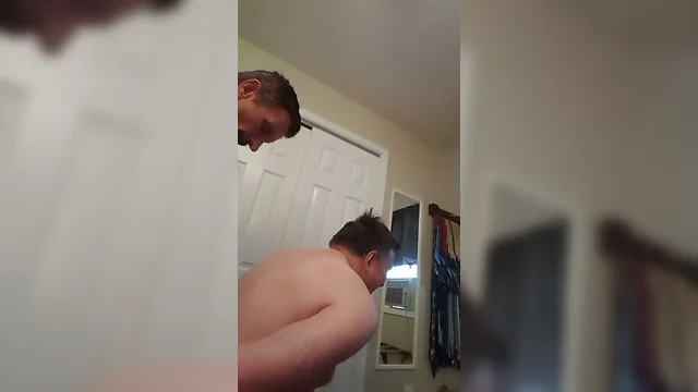 hubby kneels down for cock