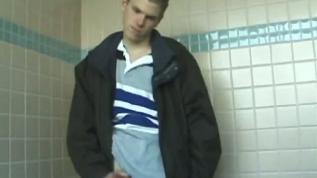 Christian Jerks Off in Public Toilet