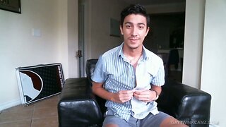 Skinny Young Latin Amateur Jerks Off