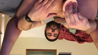 gaping my hairy oozing asshole with a dildo cum