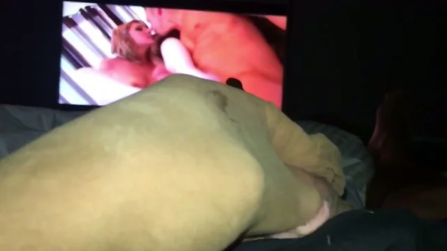Watching pantyhose porn and cum