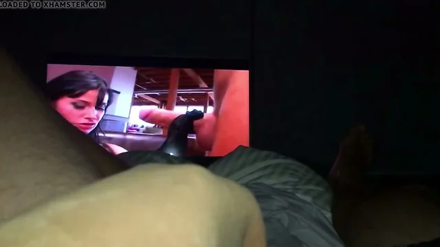 Watching pantyhose porn and cum