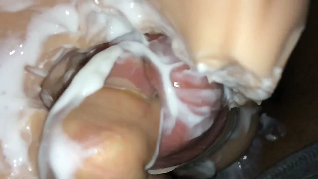 Slow Motion Cumshot from Fucked Pocket Pussy