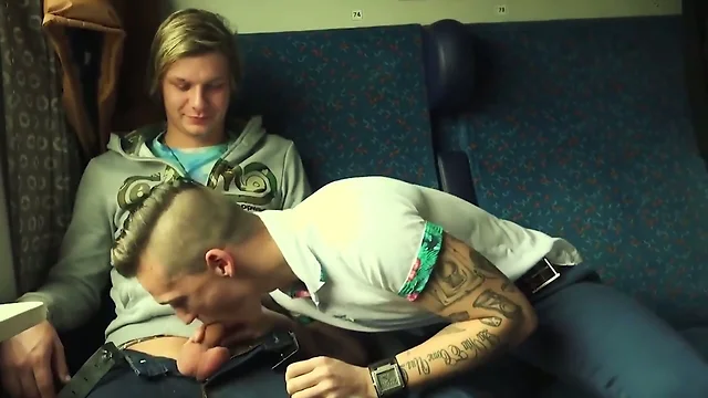 The Steamy Train Ride: Two Handsome Men Unraveling Each Other`s Pleasure