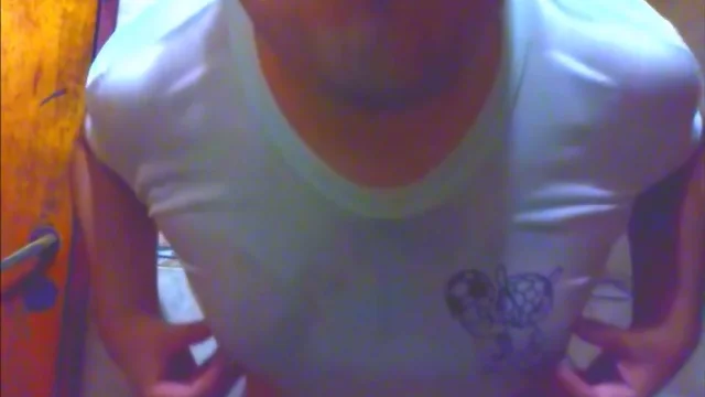 Big butt & moobs in wet t-shirt