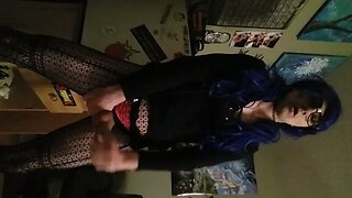 Sexy Trans Girl Blows Her Load Again