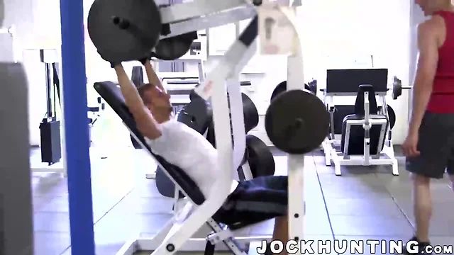 Muscular big cock jocks ramming hard after gym workout