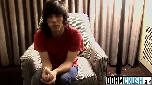 Long haired Tyler gets horny and loves to show off his dick