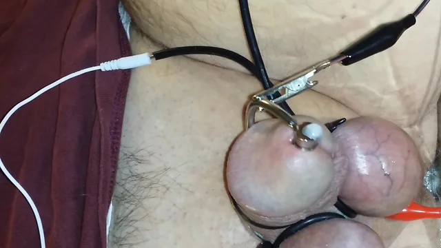 Electrosex Cum Shot with thru hole penis plug