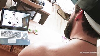 Maskurbate Bearded Quebecois Hunk Plays Sex Game