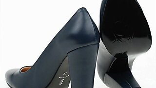 Thick heel Navy Blue pumps Fucked&cummed
