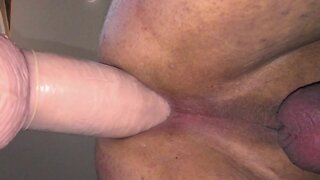 Huge anal dildo on wall
