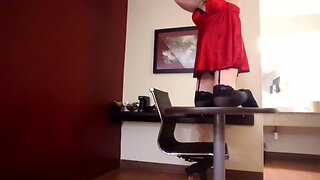 Hotel Crossdress Solo PT5 (Red Lingerie and Heels)