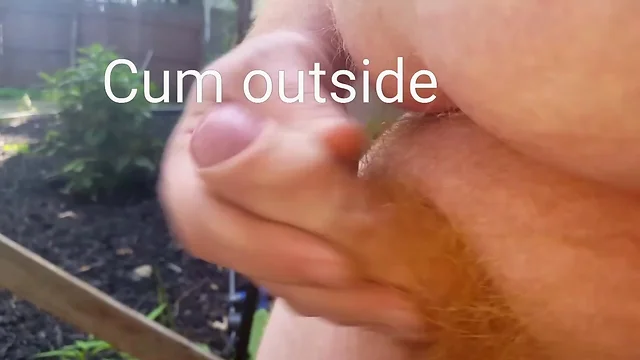 Redhead cock cum outside