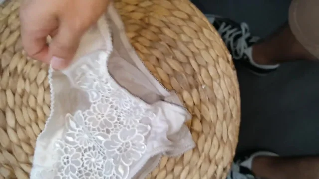 Cum in housemate Jess's used panties