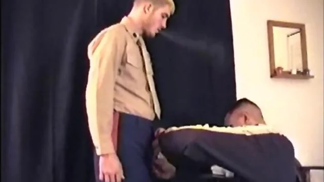 Vinnie Gives Straight Soldier A Blowjob