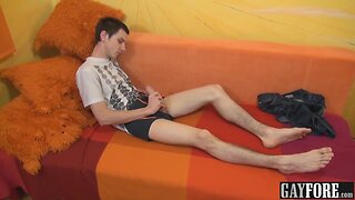 Eryk is feeling horny and cannot wait to spank his big cock