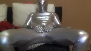 in silver catsuit and a dilator onto bbw gewixxt