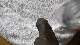 Oiling my cock head part 1