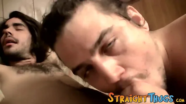 Rasta man sucking on a stoner dudes hard dick