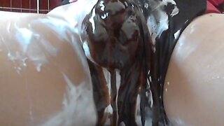 MessyPlay of cock (cream and choco)