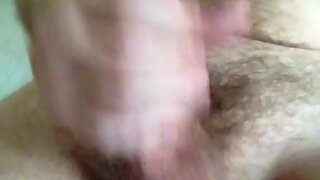 Masturbating my hairy cock and shooting cum in August