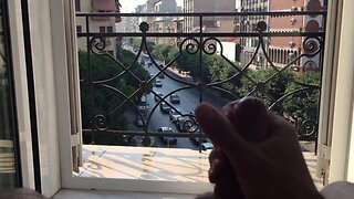 Hotel and balcony jerking