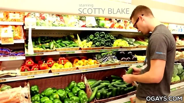 Twink Scotty Blake Masturbates with a Cucumber