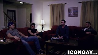 Roman Todd rides Nick Sterling big cock after movie night
