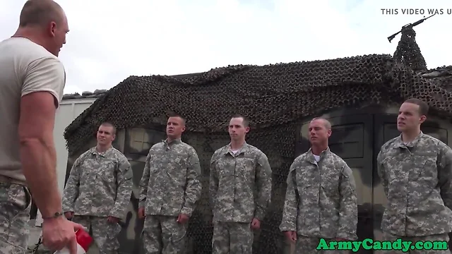 New buff army recruits suck and ride cock
