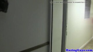 Hazed college students anally fucked in dorm