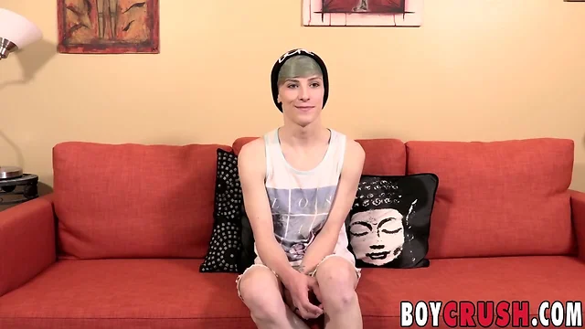 Lil homo Chris Summers gives a sexy interview before wanking