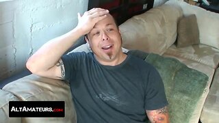 Nasty dick rider Mike Hawk jerks off and ejaculates